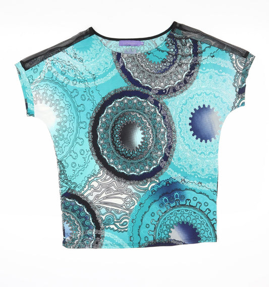 Womens UK Size M Autonomy Blue Polyester T-Shirt