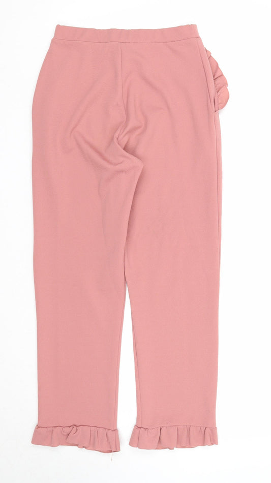 Edge Street Womens Pink Polyester Trousers Size 8 Regular