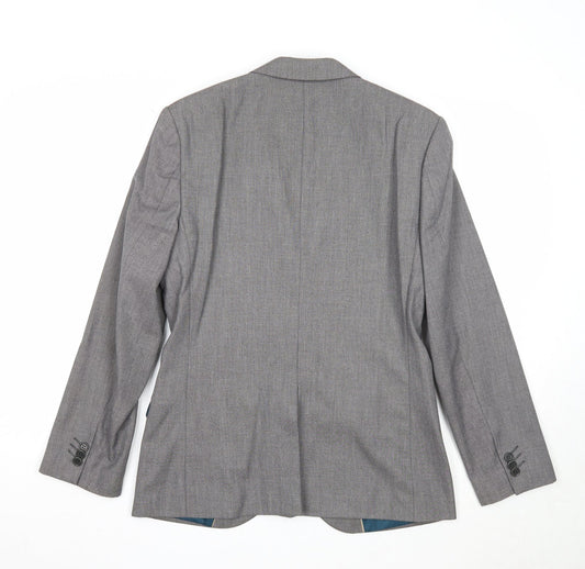 River Island Mens Grey Polyester Jacket Suit Jacket Size 38 Regular