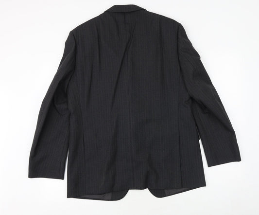 Westbury Mens Grey Striped Polyester Jacket Suit Jacket Size 42 Regular