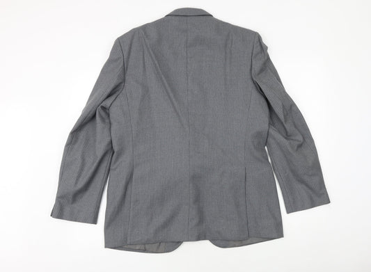 Burton Mens Grey Wool Jacket Suit Jacket Size 42 Regular