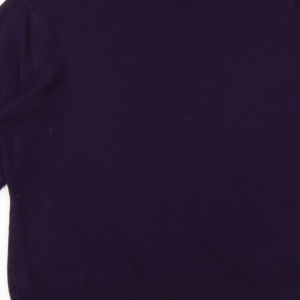 BHS Womens Purple Mock Neck Acrylic Pullover Jumper Size 14