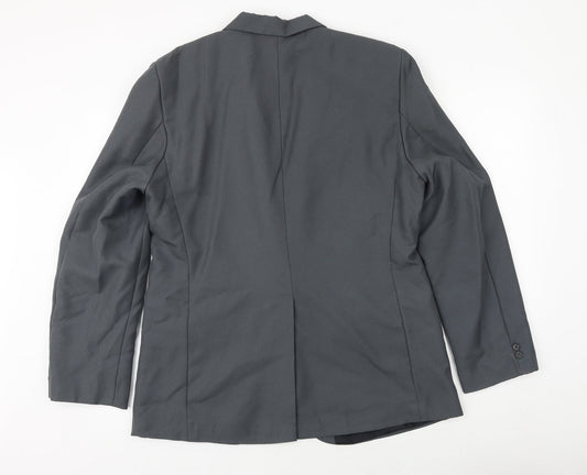 Preworn Mens Grey Polyacrylate Fibre Jacket Suit Jacket Size 42 Regular