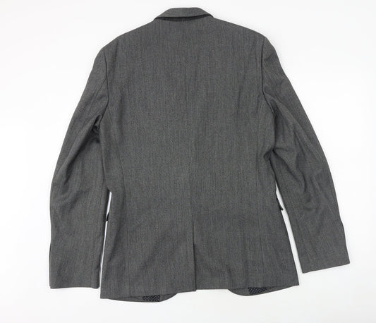 NEXT Mens Grey Polyester Jacket Suit Jacket Size 40 Regular
