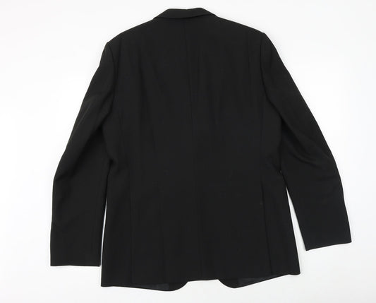 Wellington Mens Black Polyester Jacket Suit Jacket Size 42 Regular