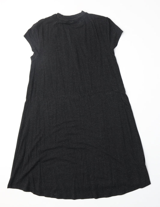 Dorothy Perkins Womens Grey Geometric Viscose A-Line Size 6 Round Neck Pullover