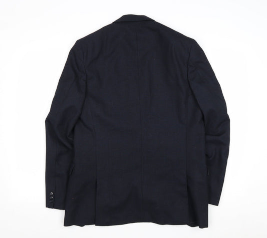 John Collier Mens Blue Wool Jacket Suit Jacket Size 36 Regular