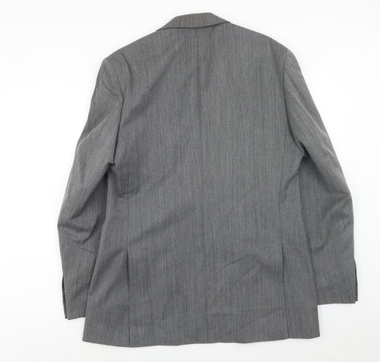 SCOTT Mens Grey Striped Wool Jacket Suit Jacket Size 40 Regular