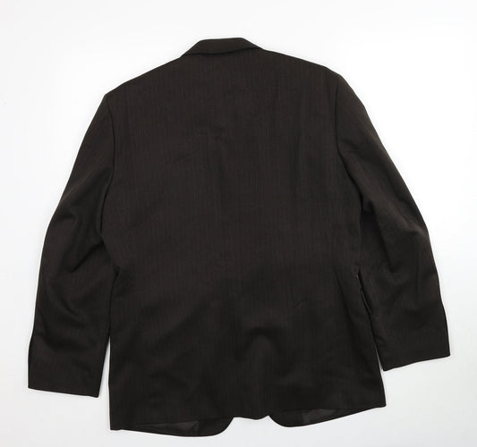 Taylor & Wright Mens Brown Striped Polyester Jacket Suit Jacket Size 40 Regular