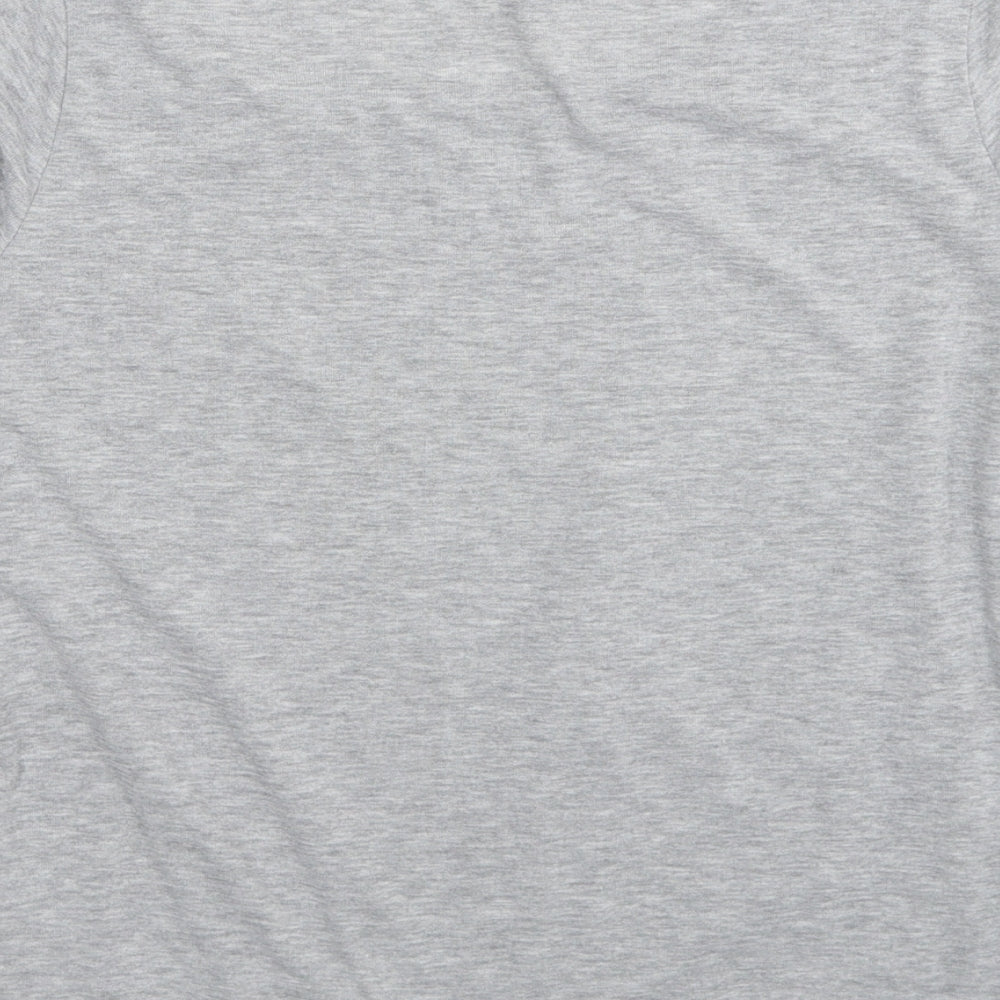 VERO MODA Womens Grey Polyester Basic T-Shirt Size S Scoop Neck