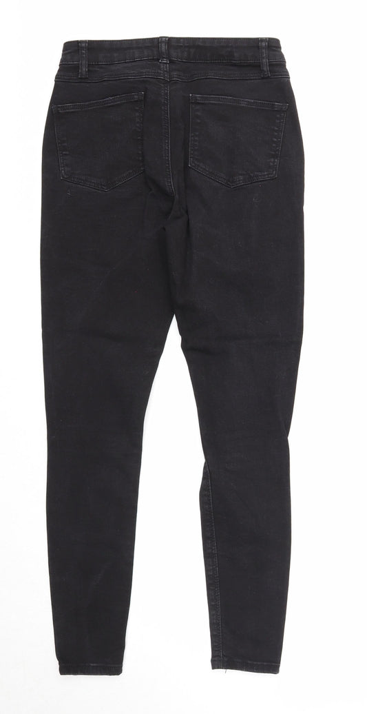 Denim & Co. Womens Black Cotton Skinny Jeans Size 8 Regular Zip