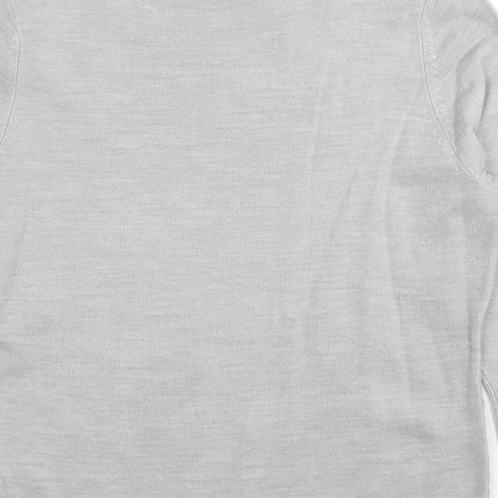 Marks and Spencer Womens Grey Round Neck Acrylic Pullover Jumper Size 14