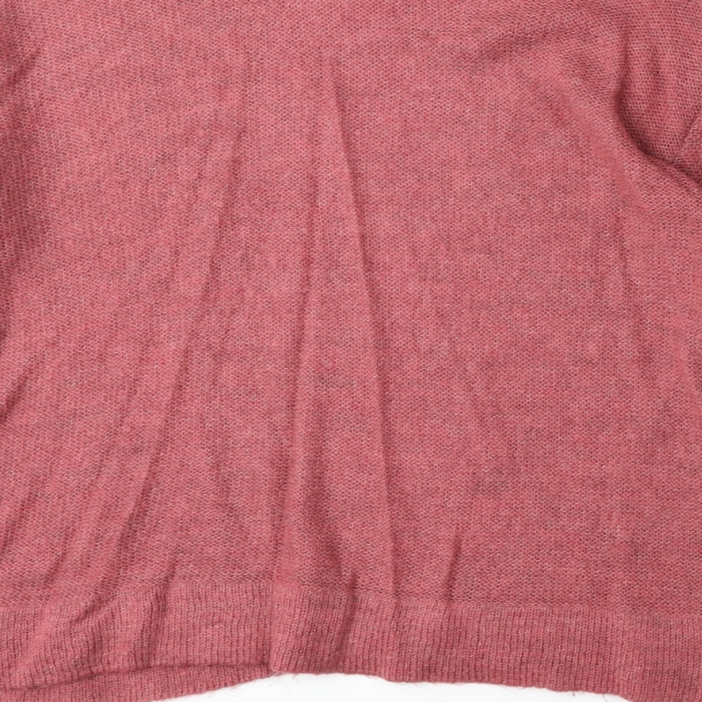 Marks and Spencer Womens Pink Boat Neck Acrylic Pullover Jumper Size M