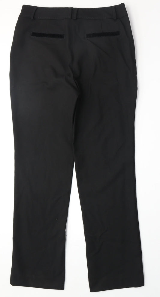 Marks and Spencer Womens Black Polyester Trousers Size 10 Regular Zip