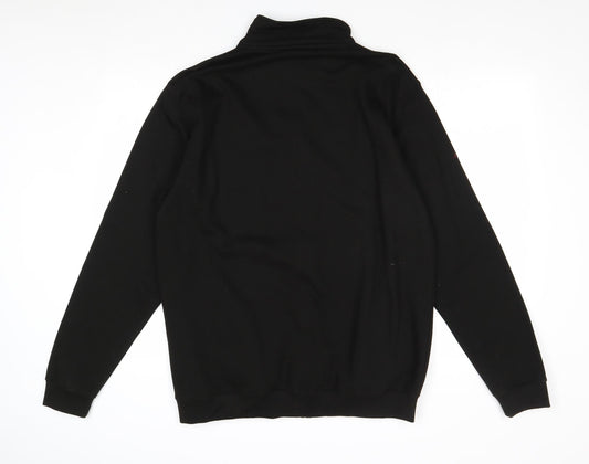 Just Hoods Mens Black Polyester Full Zip Sweatshirt Size L Zip - Pockets