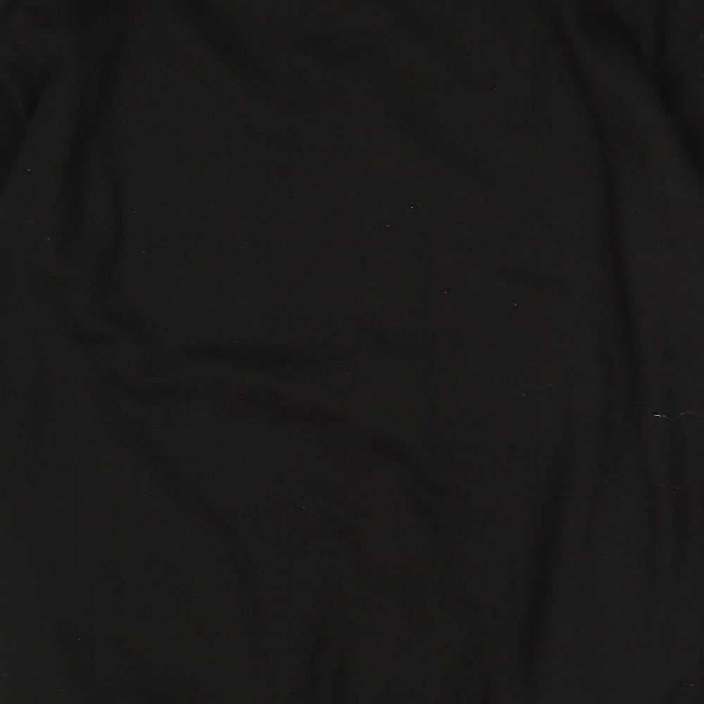 Brand and care label for Just Hoods men’s black polyester full zip sweatshirt, size L, zip - pockets
