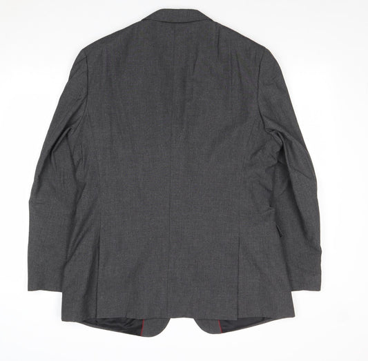 Burton Mens Grey Polyester Jacket Suit Jacket Size 42 Regular