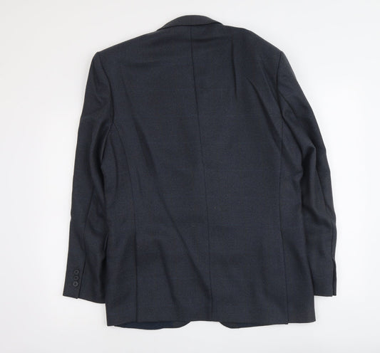 Wellington Mens Blue Wool Jacket Suit Jacket Size L Regular