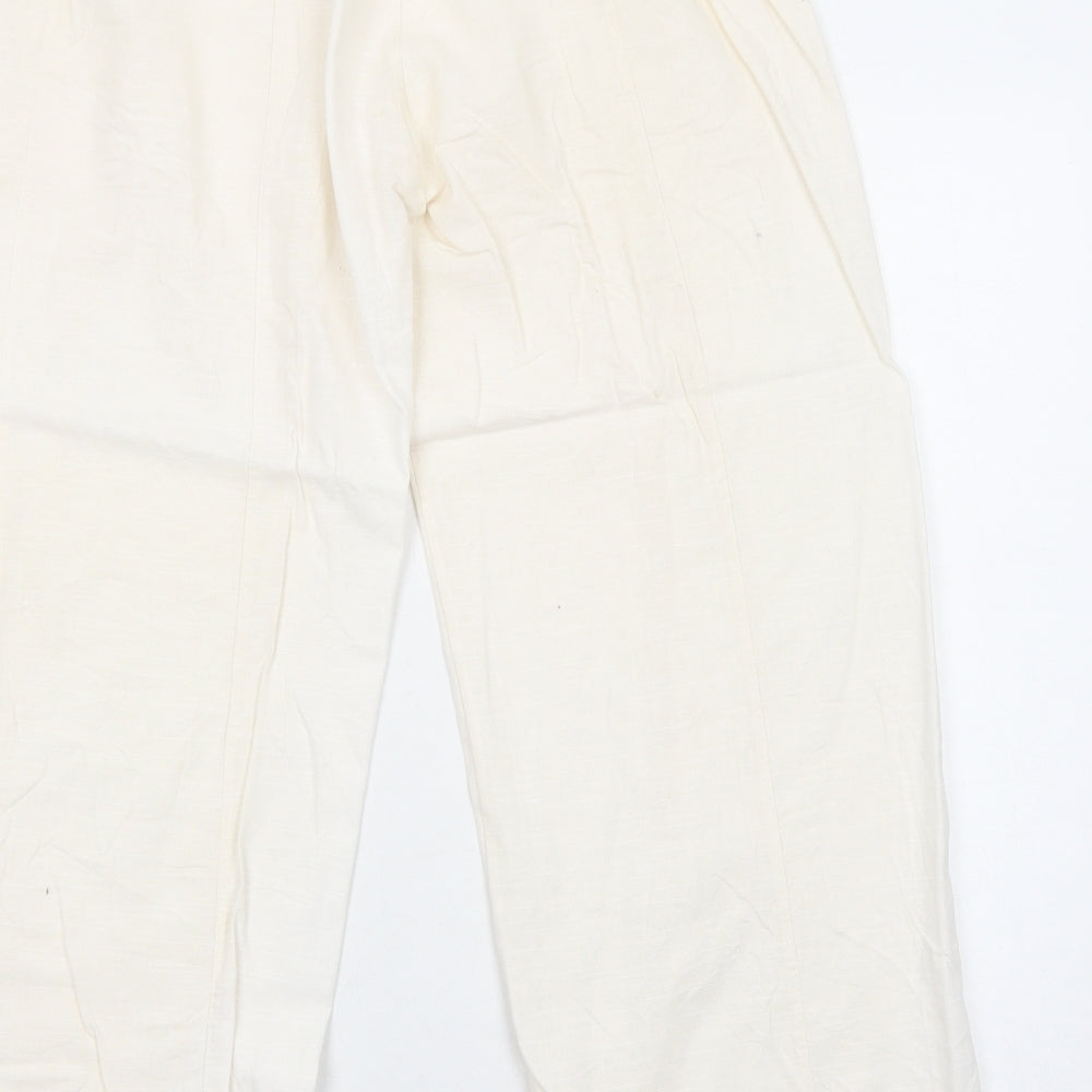 Preworn Womens Ivory Linen Trousers Size XL Regular