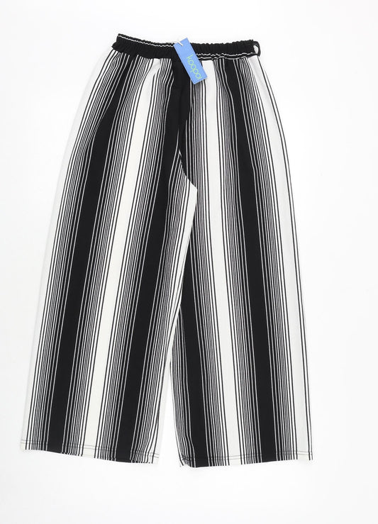 Koopoi Girls Black Striped Polyester Harem Trousers Size L Regular