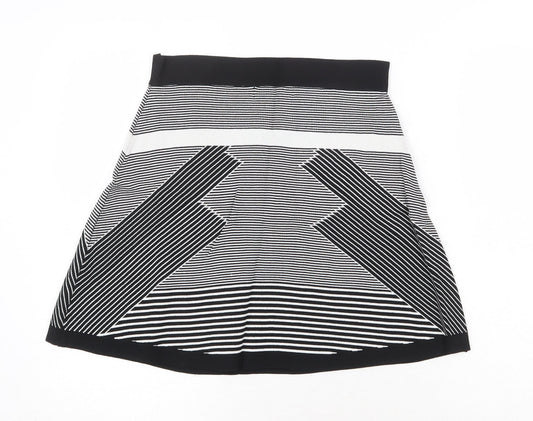 Olive + Oak Womens Black Geometric Viscose A-Line Skirt Size S