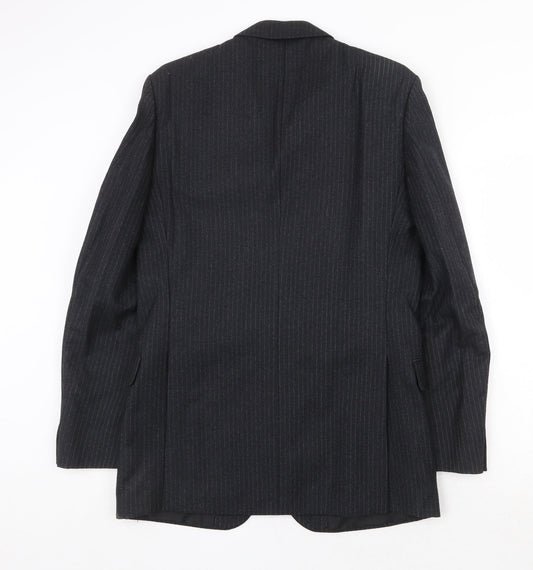Mr Harry Mens Grey Striped Wool Jacket Suit Jacket Size 40 Regular