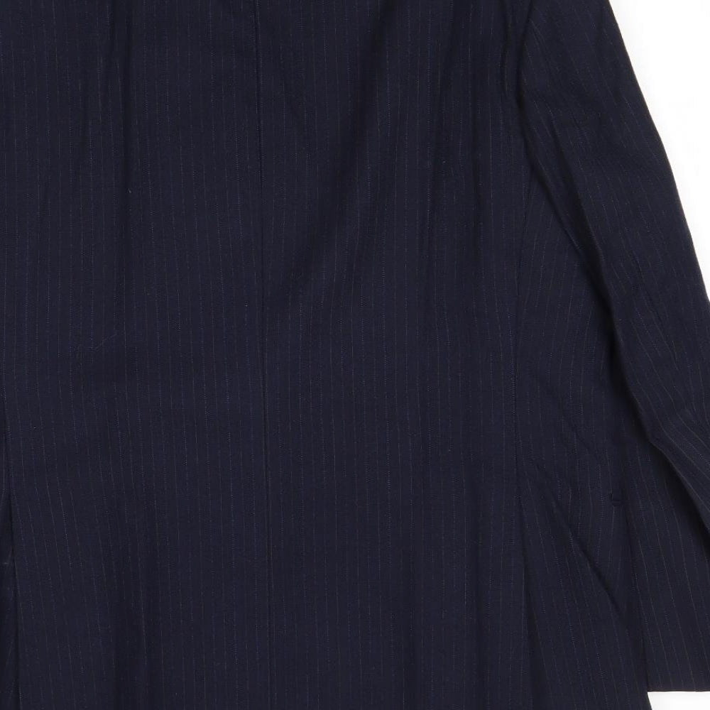 Dunn & Co Mens Blue Striped Wool Jacket Suit Jacket Size 40 Regular