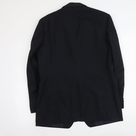 Marks and Spencer Mens Black Polyester Jacket Suit Jacket Size L Regular
