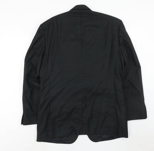 James Barry Mens Black Polyester Jacket Suit Jacket Size 42 Regular