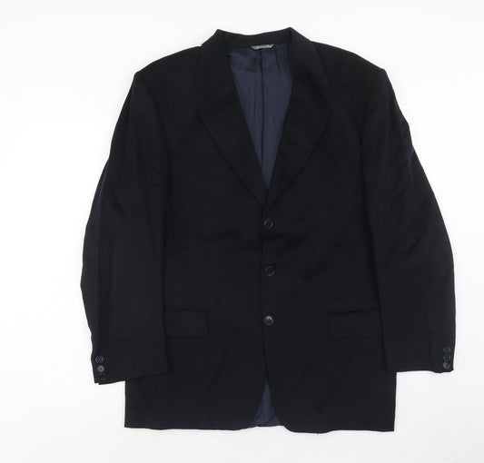 Massimo Livio Mens Blue Wool Jacket Suit Jacket Size 40 Regular