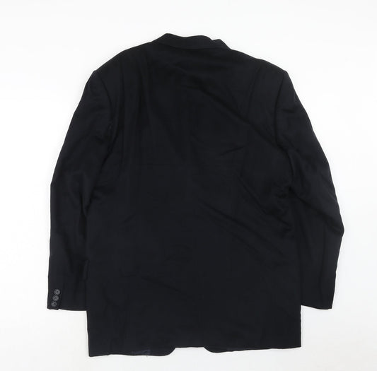 Massimo Livio Mens Blue Wool Jacket Suit Jacket Size 40 Regular