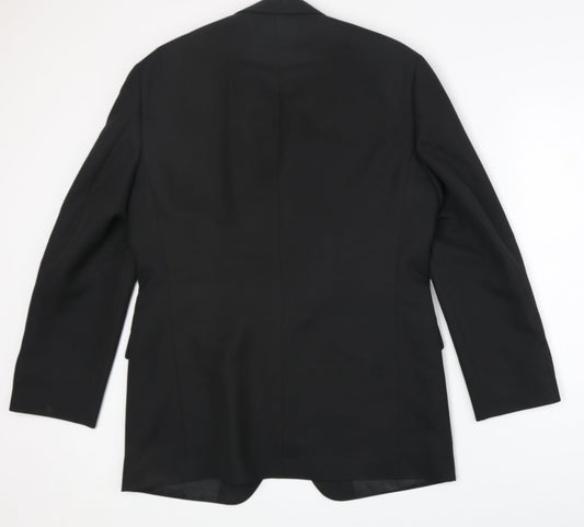 marks Mens Black Polyester Jacket Suit Jacket Size 40 Regular