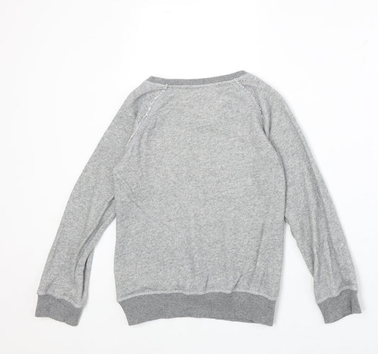 NEXT Girls Grey Cotton Pullover Sweatshirt Size 10 Years Pullover