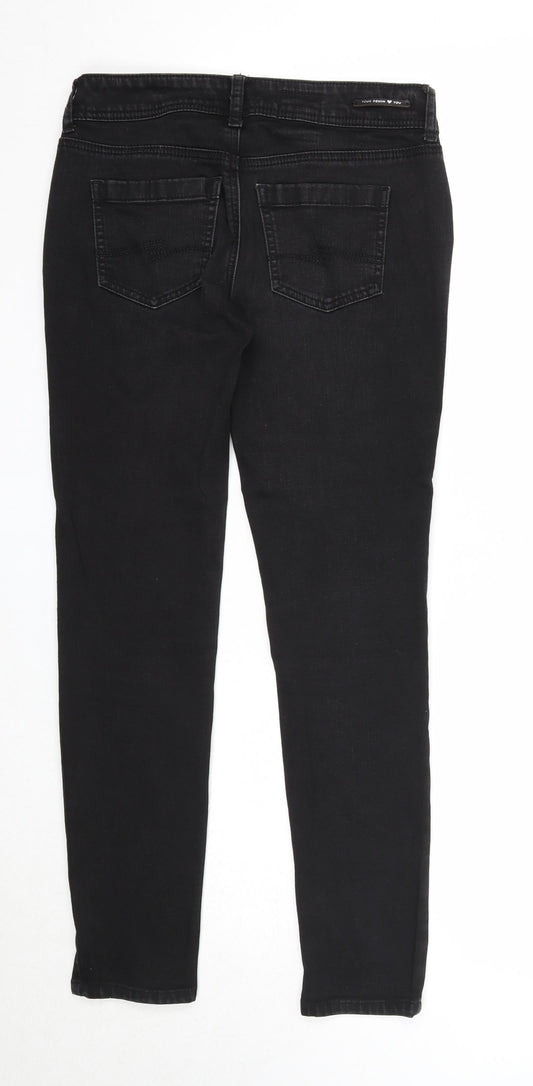 Street One Womens Black Cotton Straight Jeans Size 25 in Regular Zip
