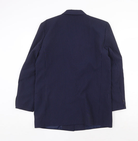 Debenhams Womens Blue Striped Polyester Jacket Suit Jacket Size 14