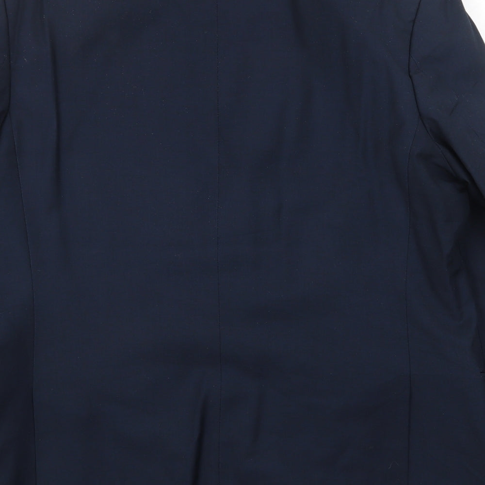 Red Herring Mens Blue Polyester Jacket Suit Jacket Size 44 Regular