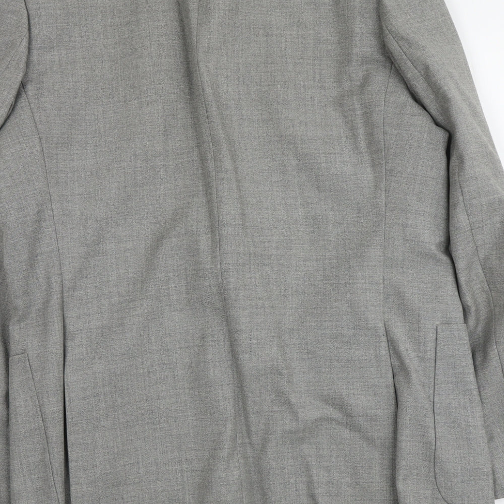 Marks and Spencer Mens Grey Wool Jacket Blazer Size L Regular