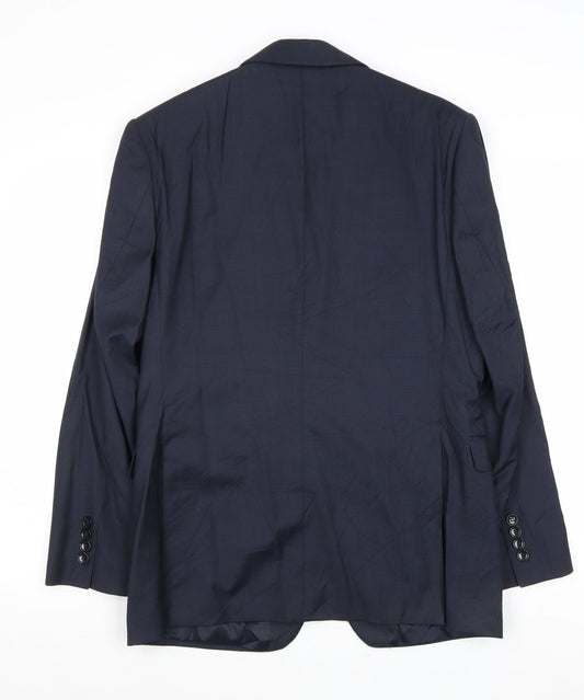 Preworn Mens Blue Wool Jacket Suit Jacket Size 38 Regular