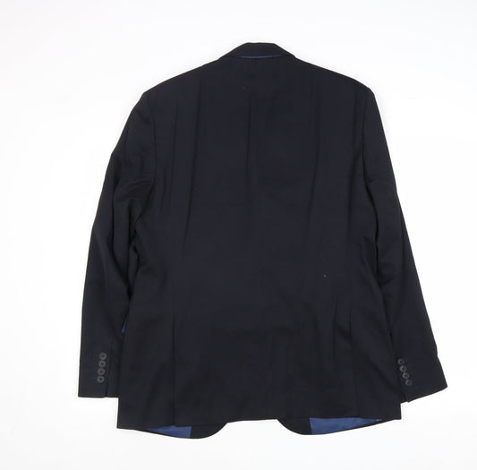 markis and Mens Blue Polyester Jacket Suit Jacket Size 40 Regular