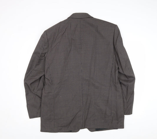 Principles Mens Brown Geometric Wool Jacket Blazer Size 42 Regular