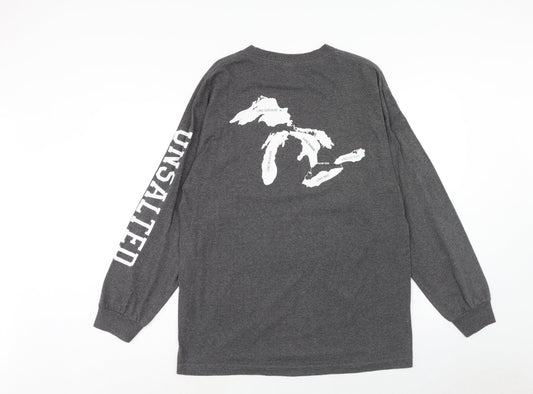 Alstyle Apparel & Activewear Mens Grey Polyester Pullover Sweatshirt Size L - Great Lakes