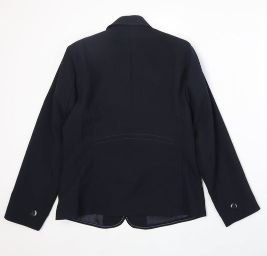 Wardrobe Womens Blue Polyester Jacket Blazer Size 12
