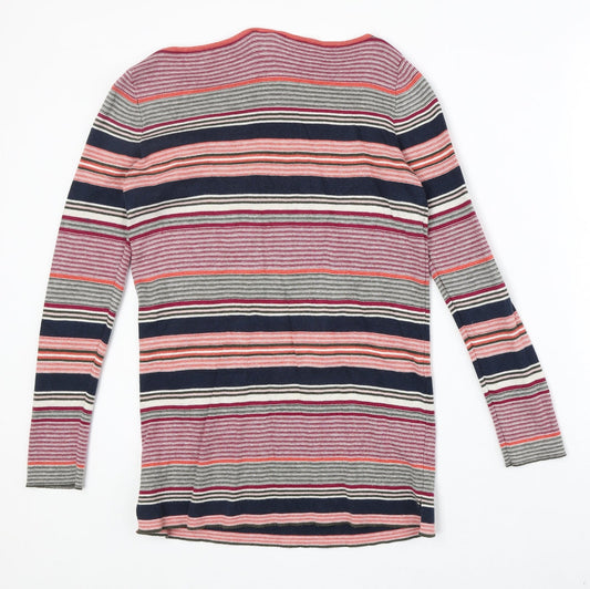 Gap Womens Multicoloured Boat Neck Striped Cotton Pullover Jumper Size S
