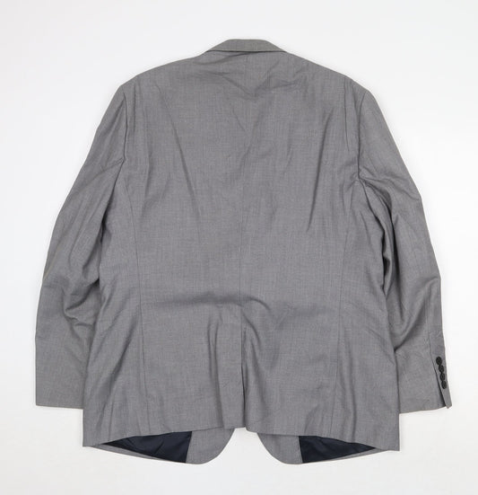 Tailor & Cutter Mens Grey Polyester Jacket Suit Jacket Size 44 Regular
