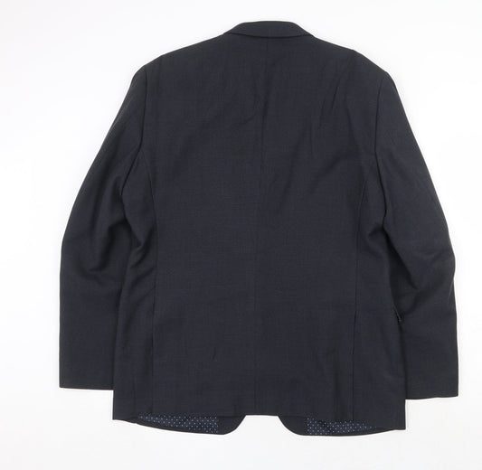 TU Mens Blue Polyester Jacket Suit Jacket Size 44 Regular
