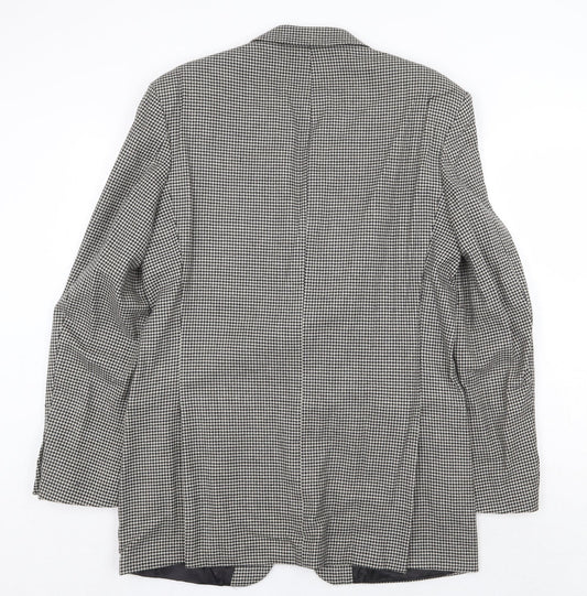 Marks and Spencer Mens Grey Geometric Wool Jacket Blazer Size 40 Regular