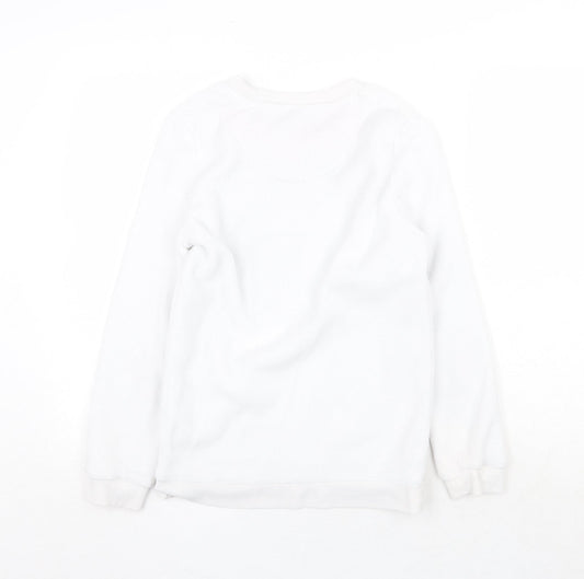 Disney Womens White Polyester Pullover Sweatshirt Size S Pullover