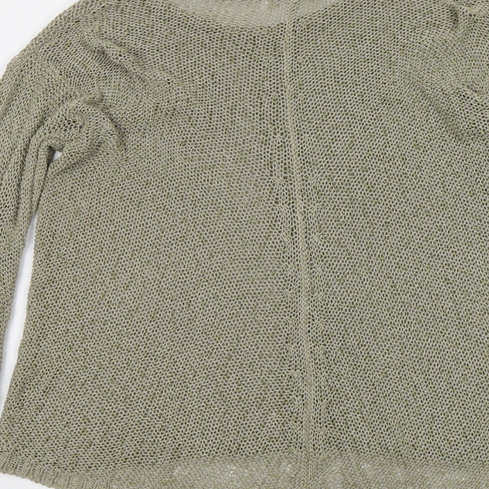 Marks and Spencer Womens Green Boat Neck Acrylic Pullover Jumper Size 10
