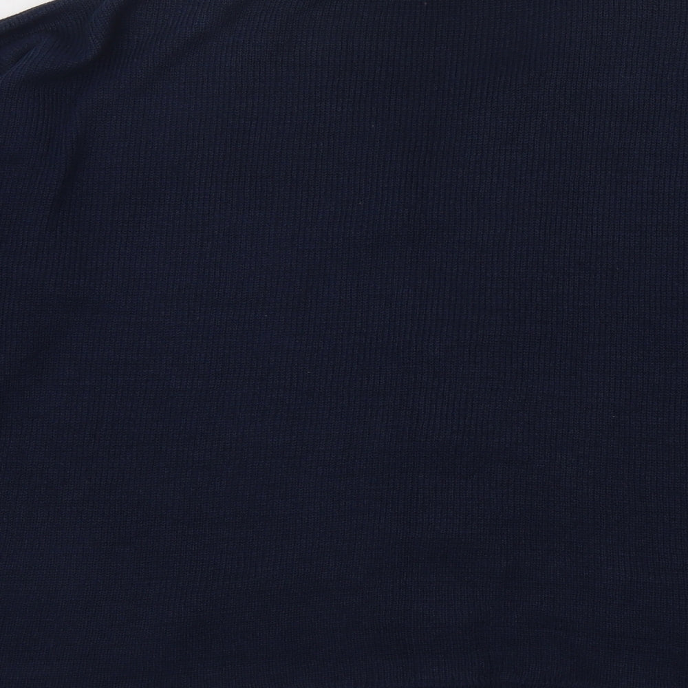 Bonmarché Womens Blue V-Neck Acrylic Cardigan Jumper Size M