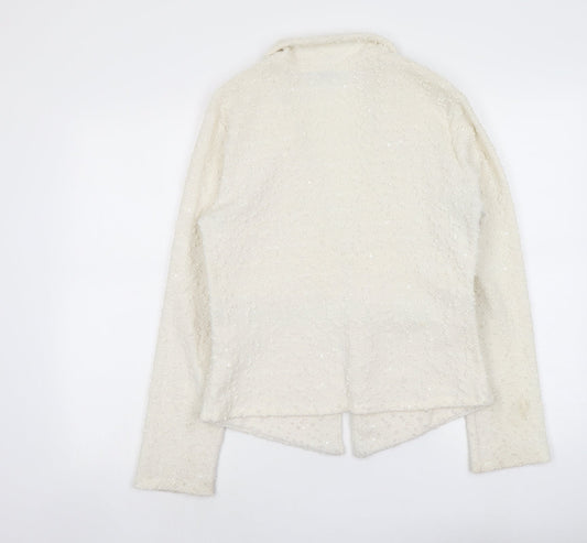 Mela London Womens Ivory Jacket Size 12 Hook & Eye